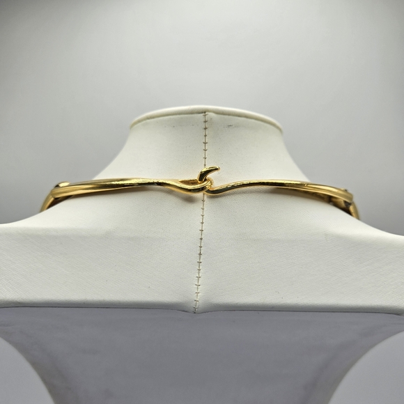 Napier Goldtone Necklace Choker Collar Modernist Statement Chunky Mogul Mobwife - Picture 2 of 7